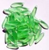 50 5x16mm Matte Transparent Light Green Dagger Beads